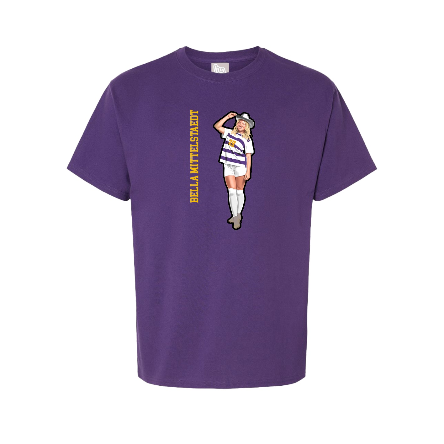 Youth Tee — Name Vertical in Purple