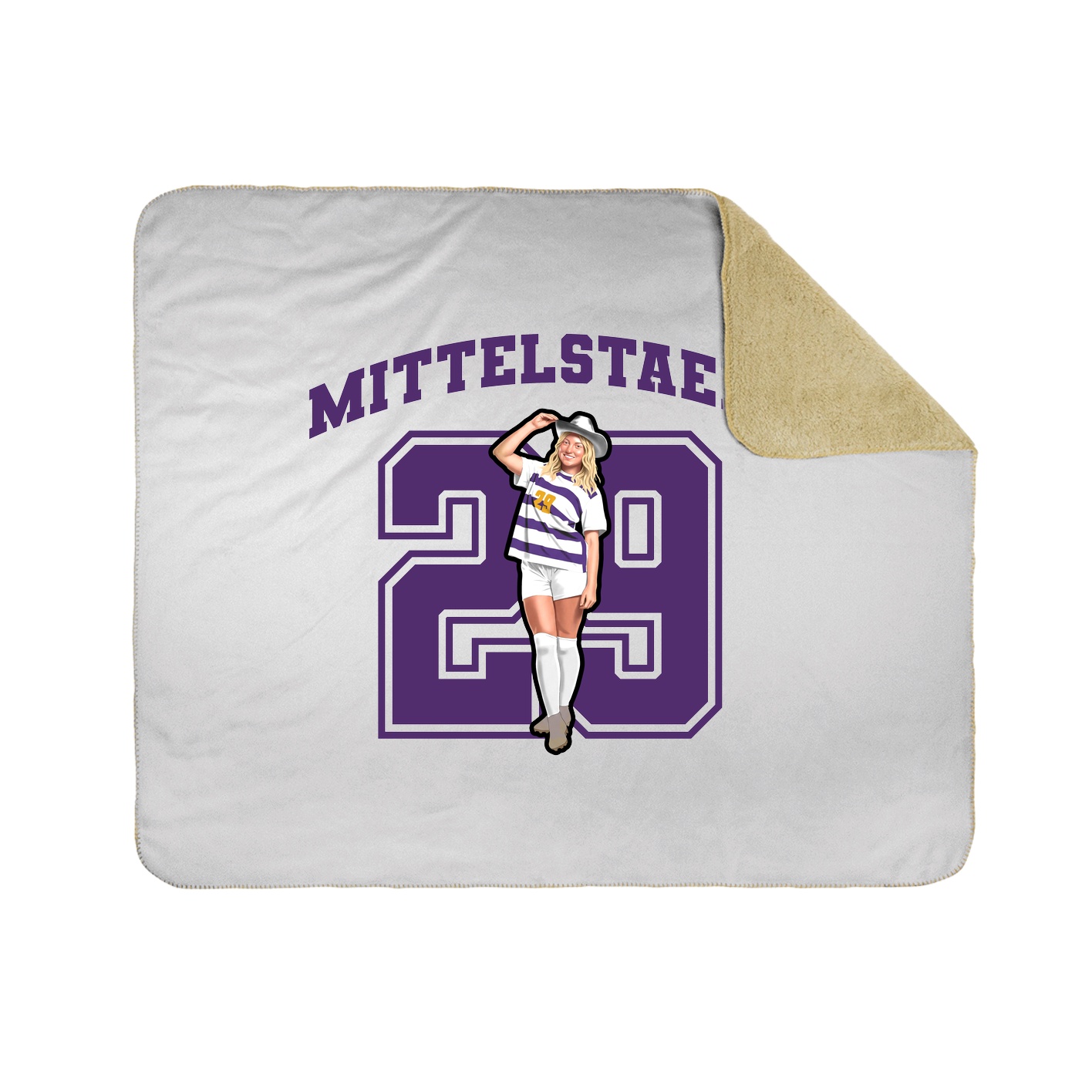 Throw Blanket — Number in White