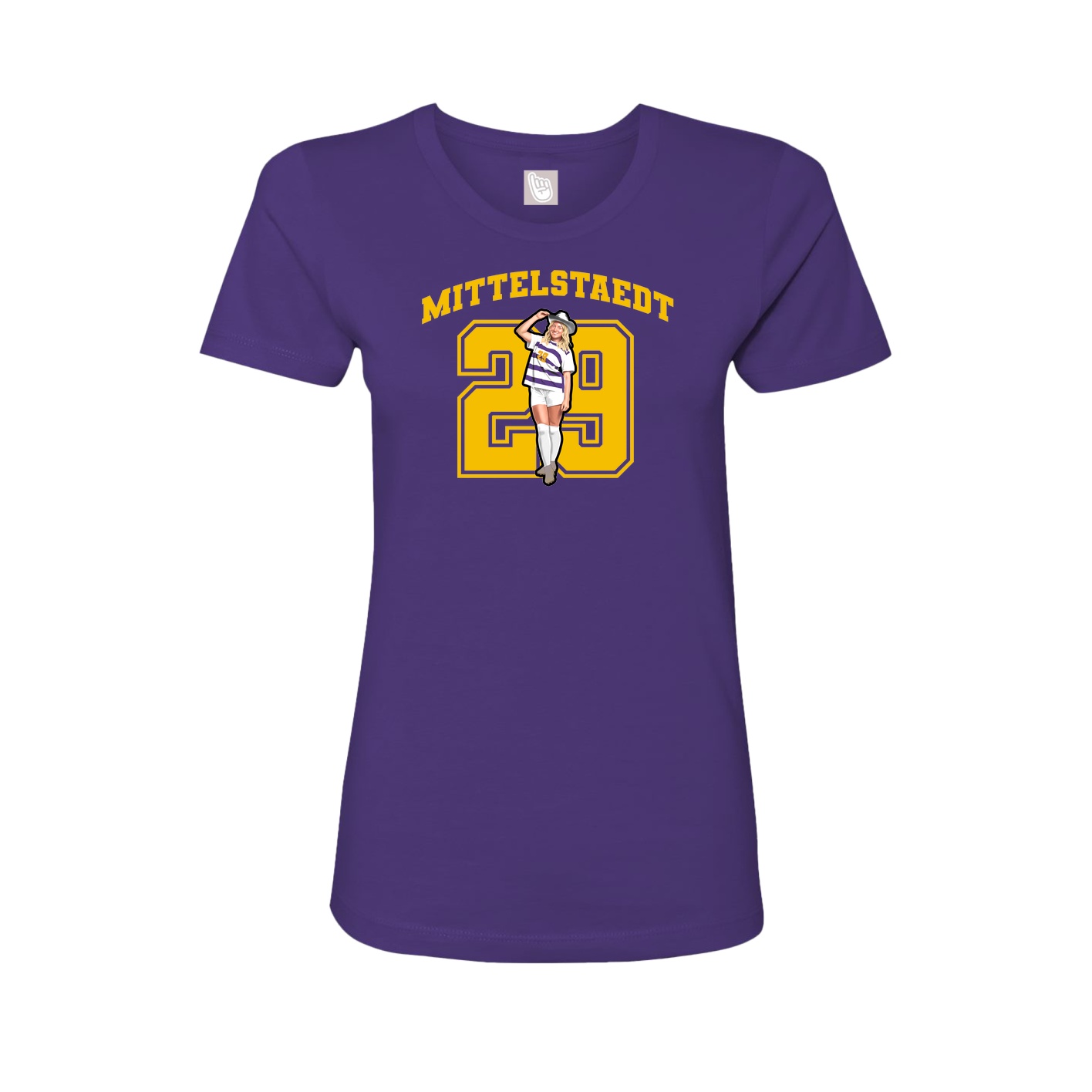 Fitted Women's Tee — Number in Purple