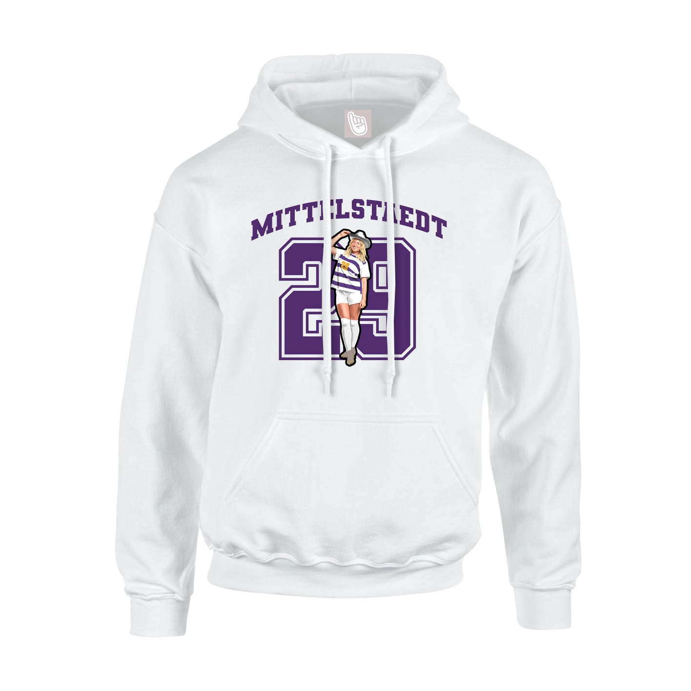 Youth Hoodie — Number in White
