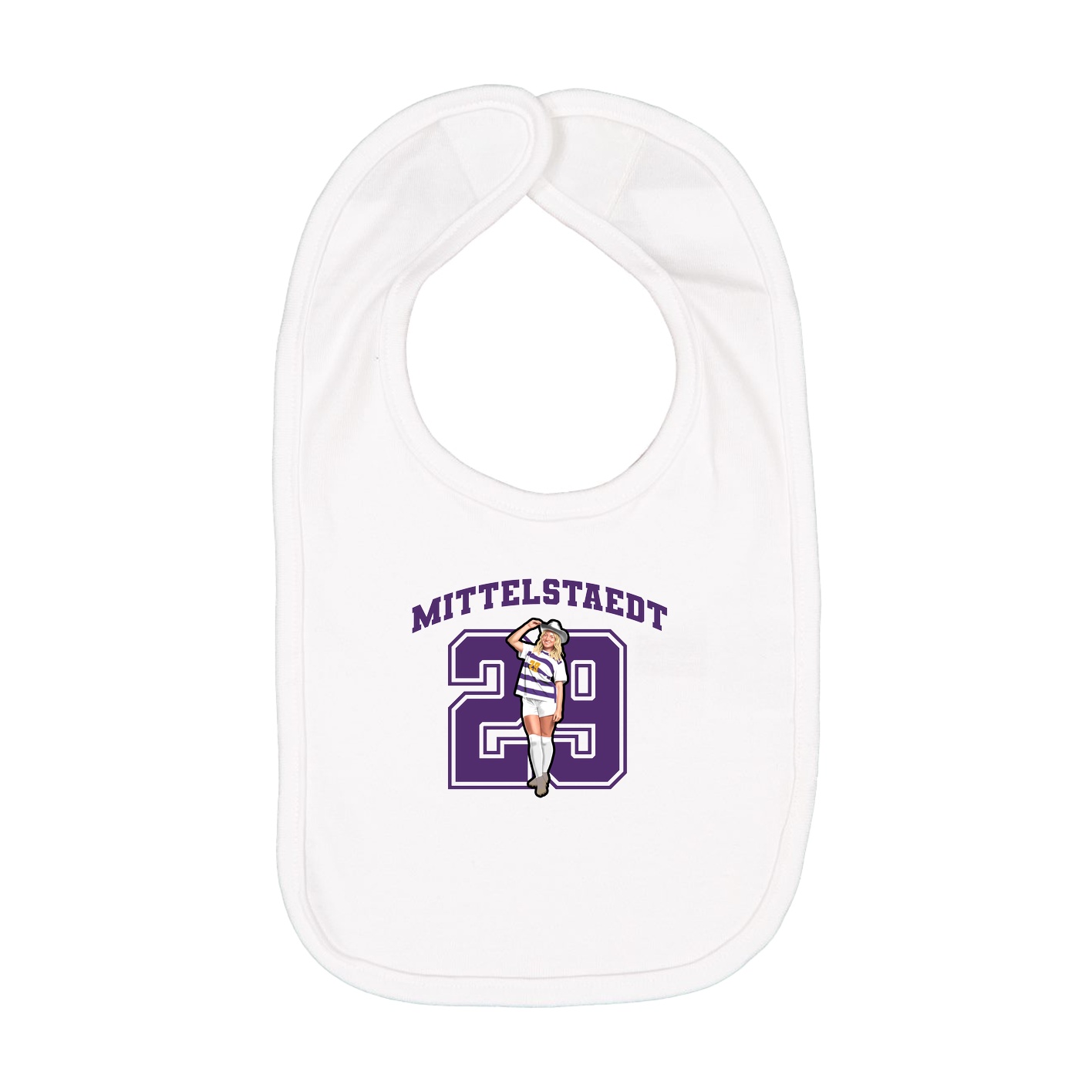 Infant Bib — Number in White