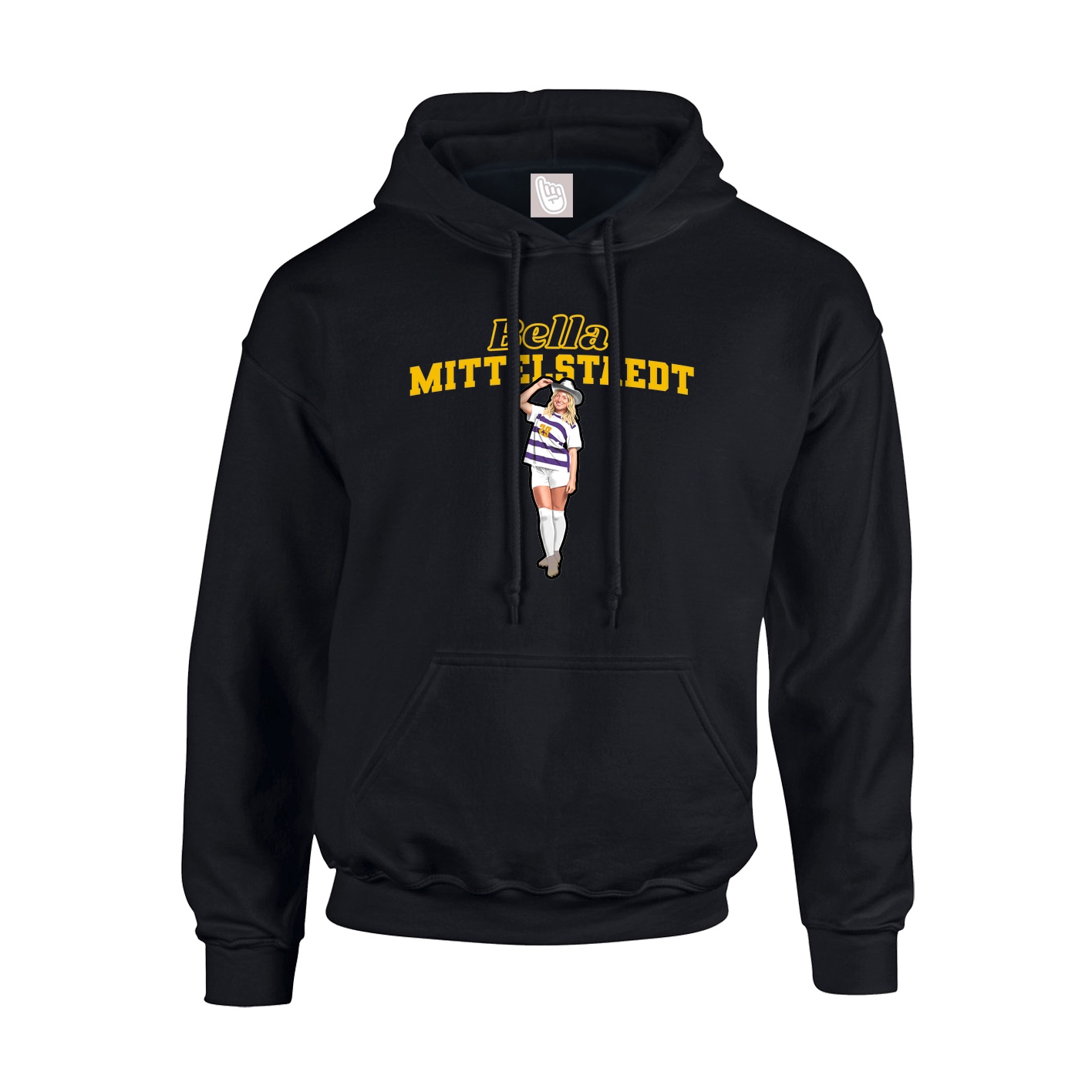 Youth Hoodie — Name Arch in Black