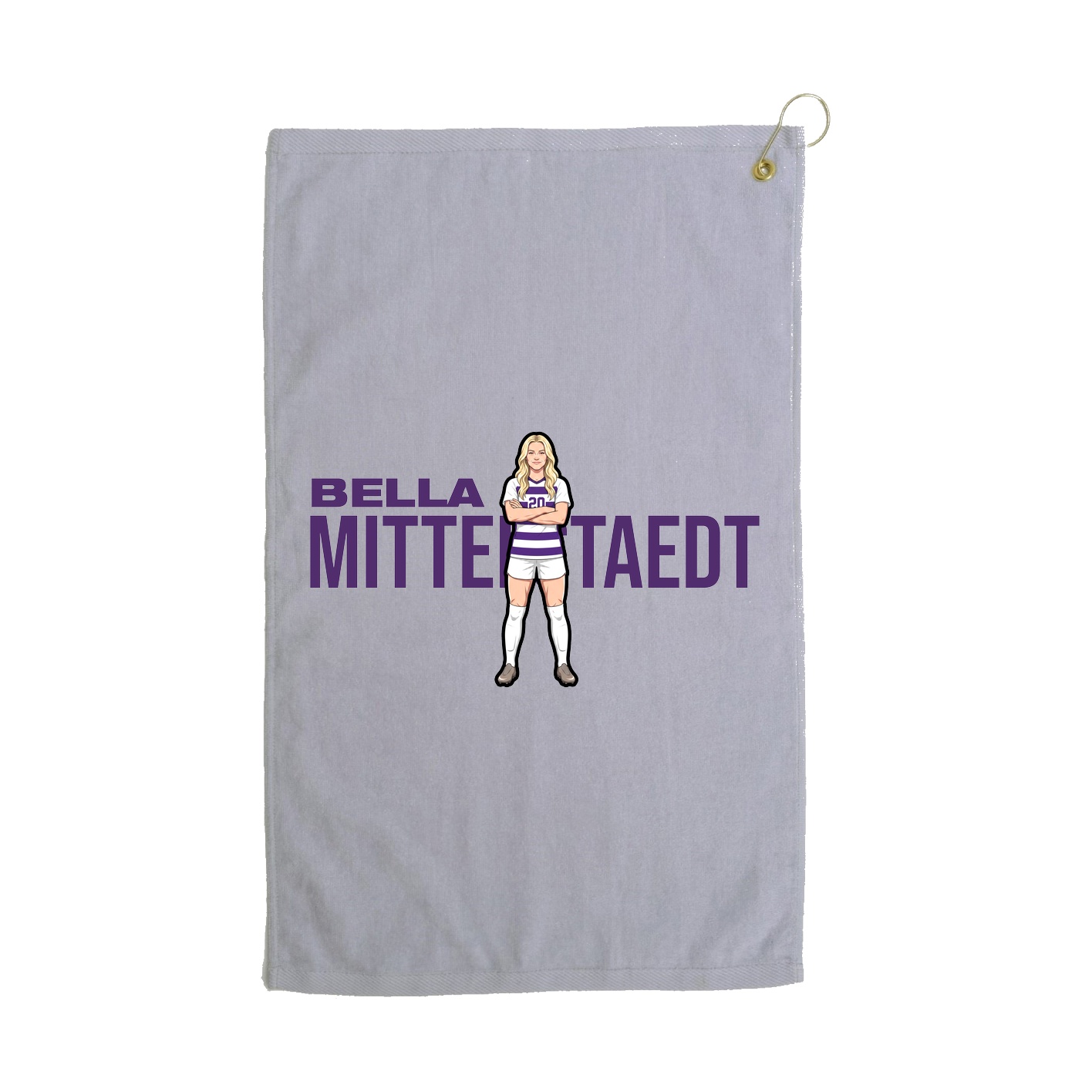 Golf Towel — Player Name in Grey