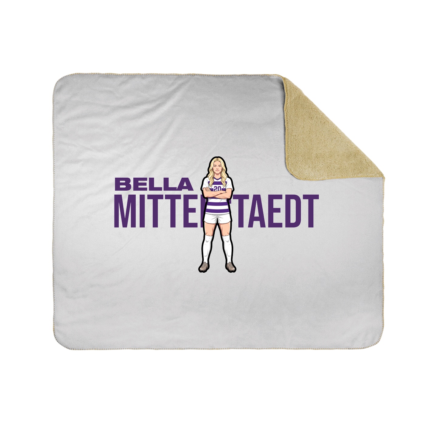 Throw Blanket — Player Name in White