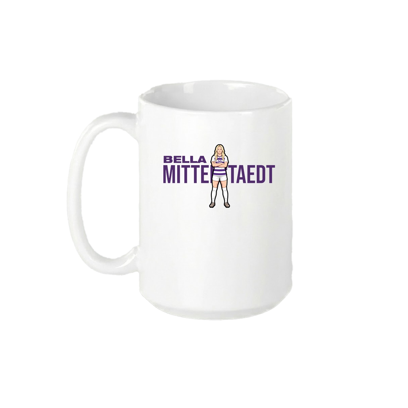 15oz Coffee Mug — Player Name in White