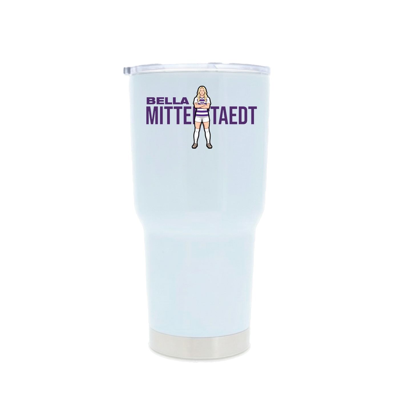 30oz Stainless Steel Tumbler — Player Name in White