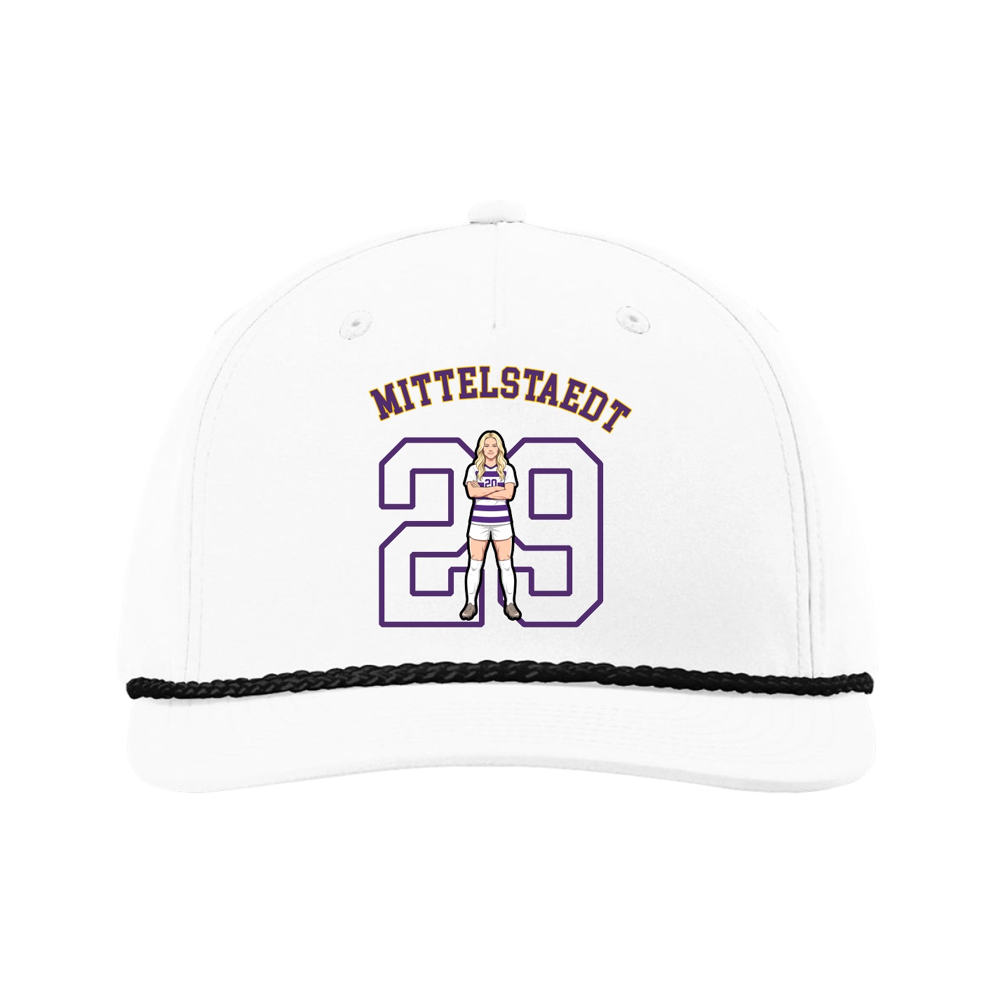 Five-Panel Classic Rope Cap — Shirsey Arch in White