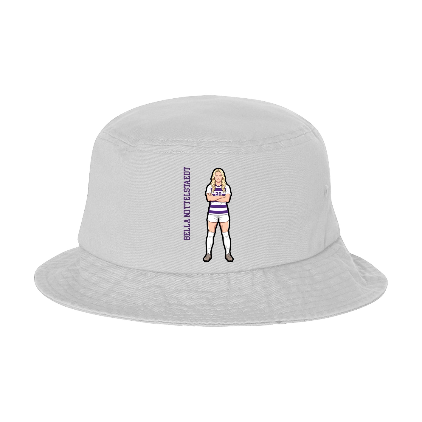 Bucket Cap — Name Vertical in White