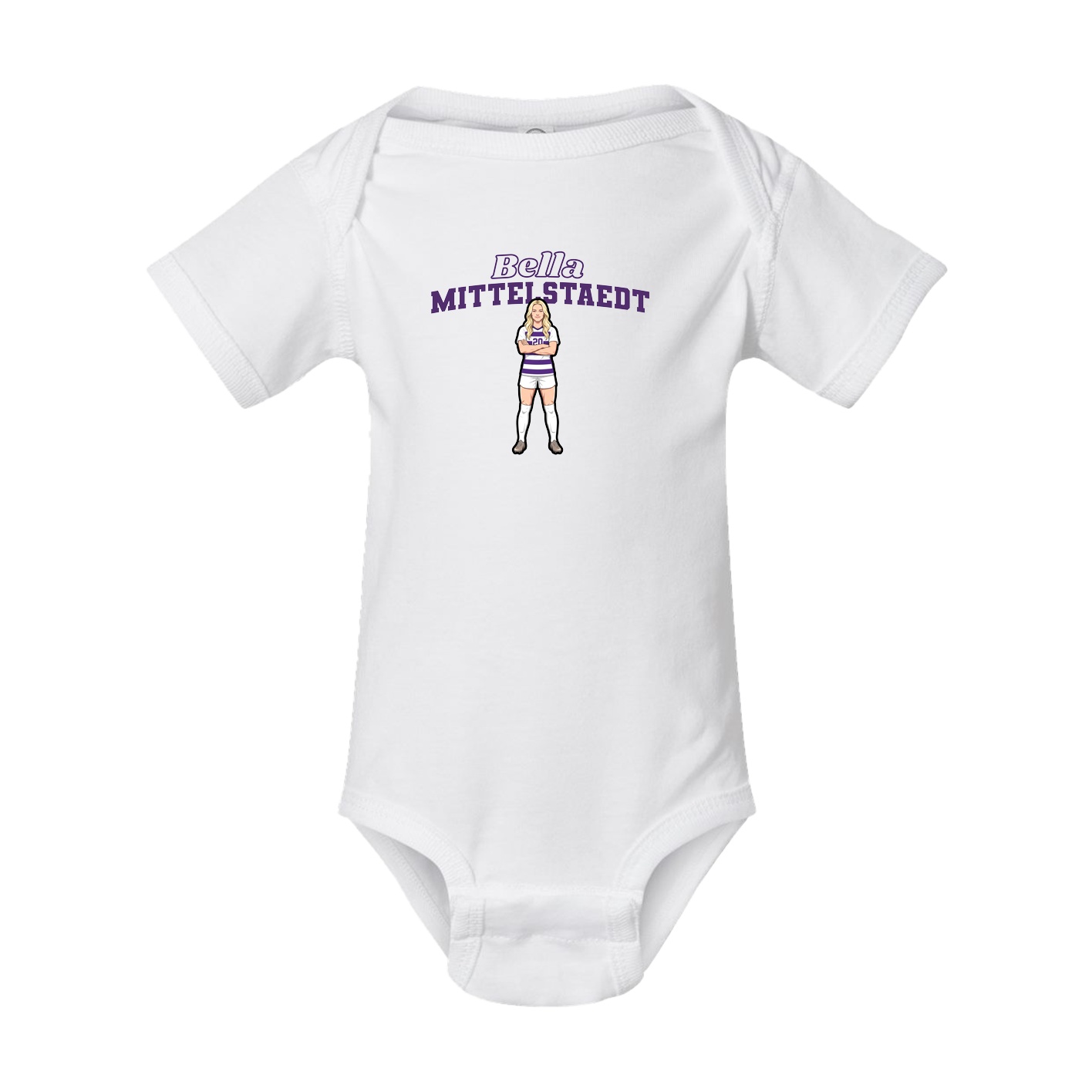 Baby Onesie — Name Arch in White