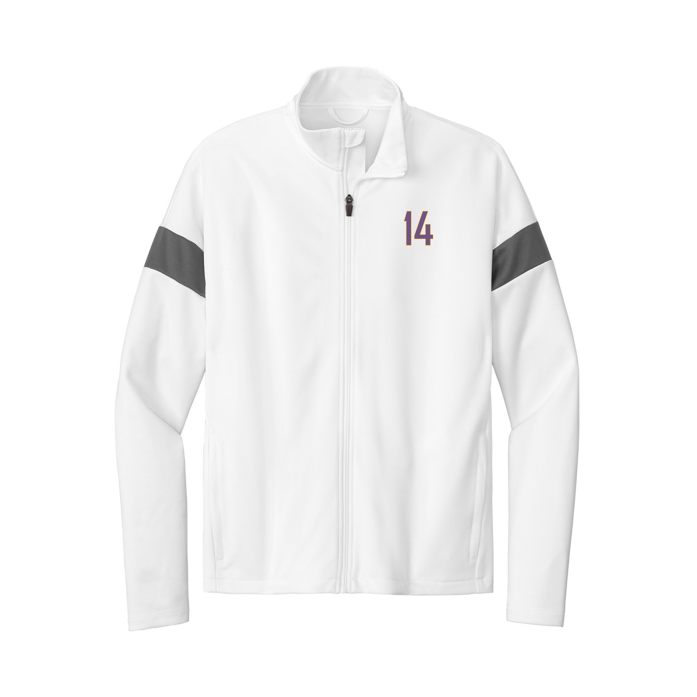 Team Travel Full-Zip Jacket — Front Shirsy in White/Grey