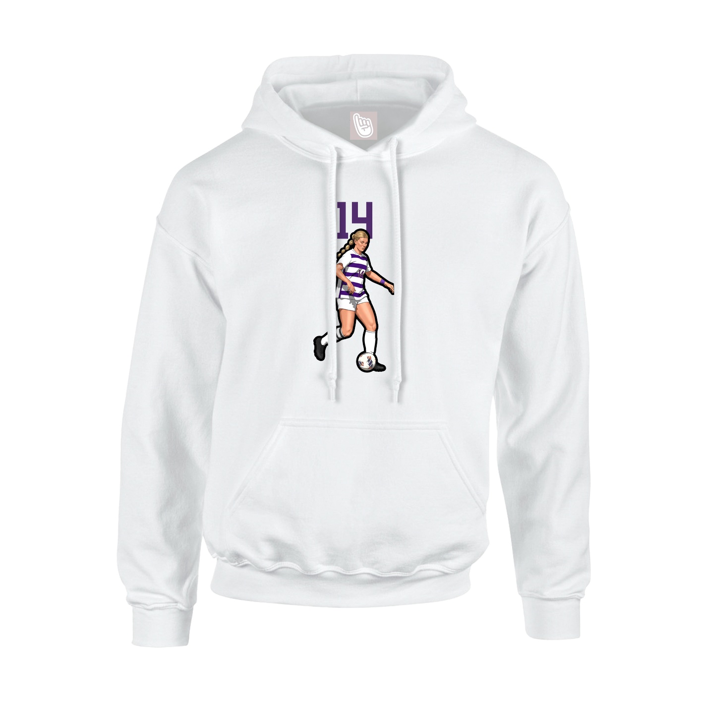 Youth Hoodie — Number Top in White