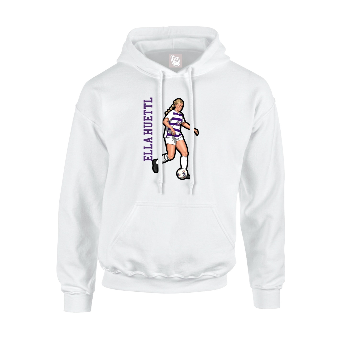 Hoodie — Name Vertical in White