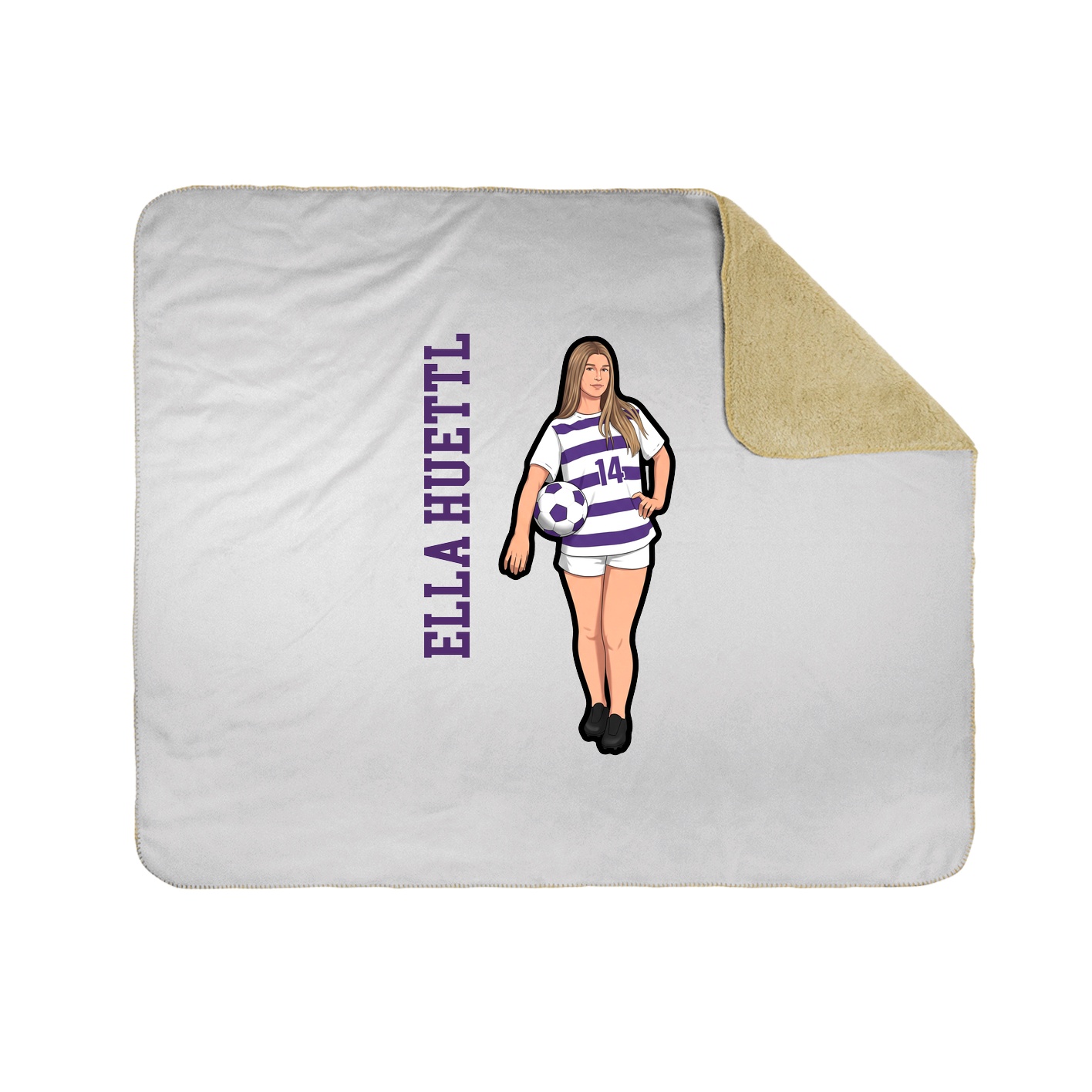 Throw Blanket — Name Vertical in White