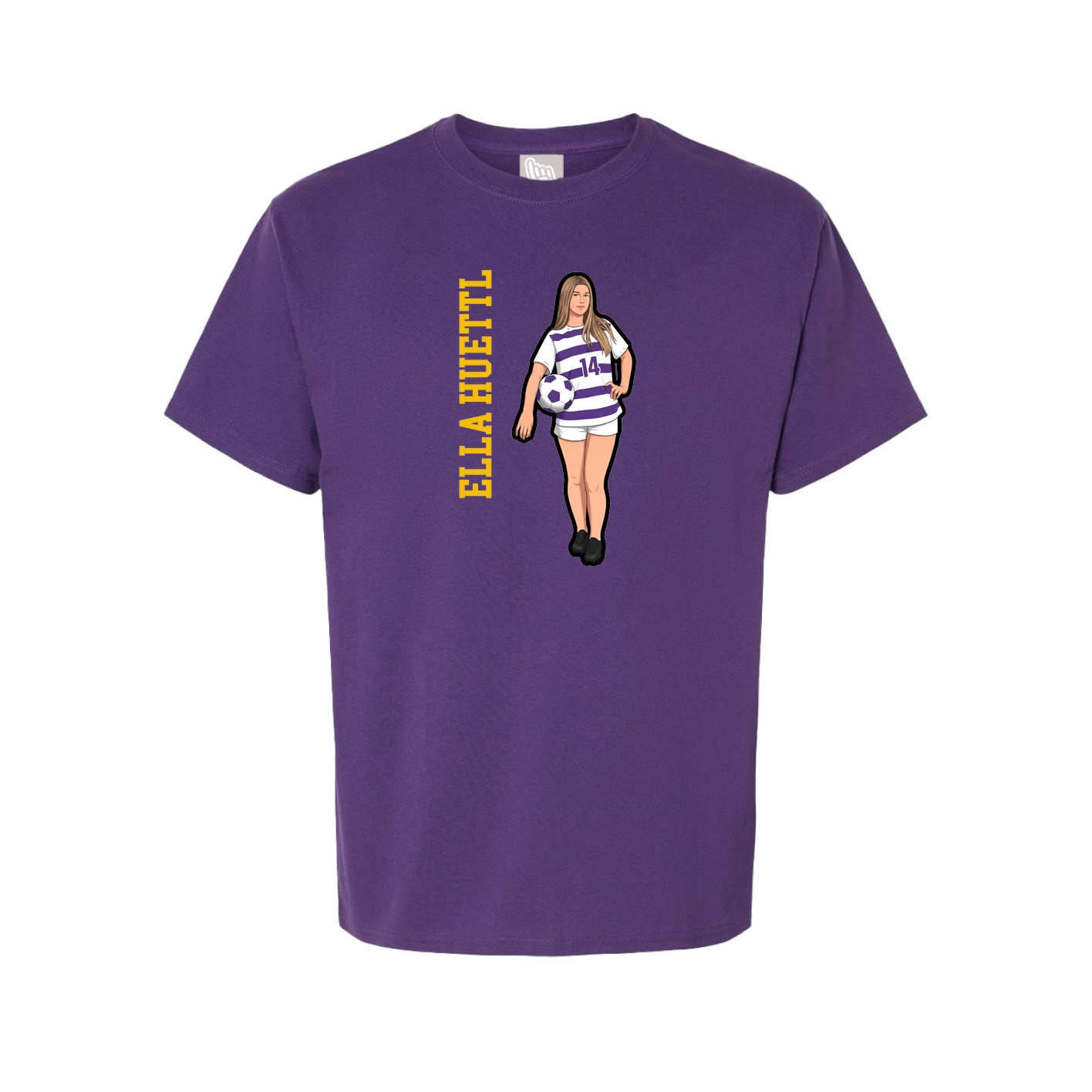Tee — Name Vertical in Purple