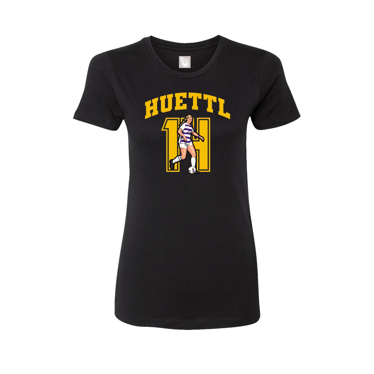 Fitted Women's Tee — Number in Black