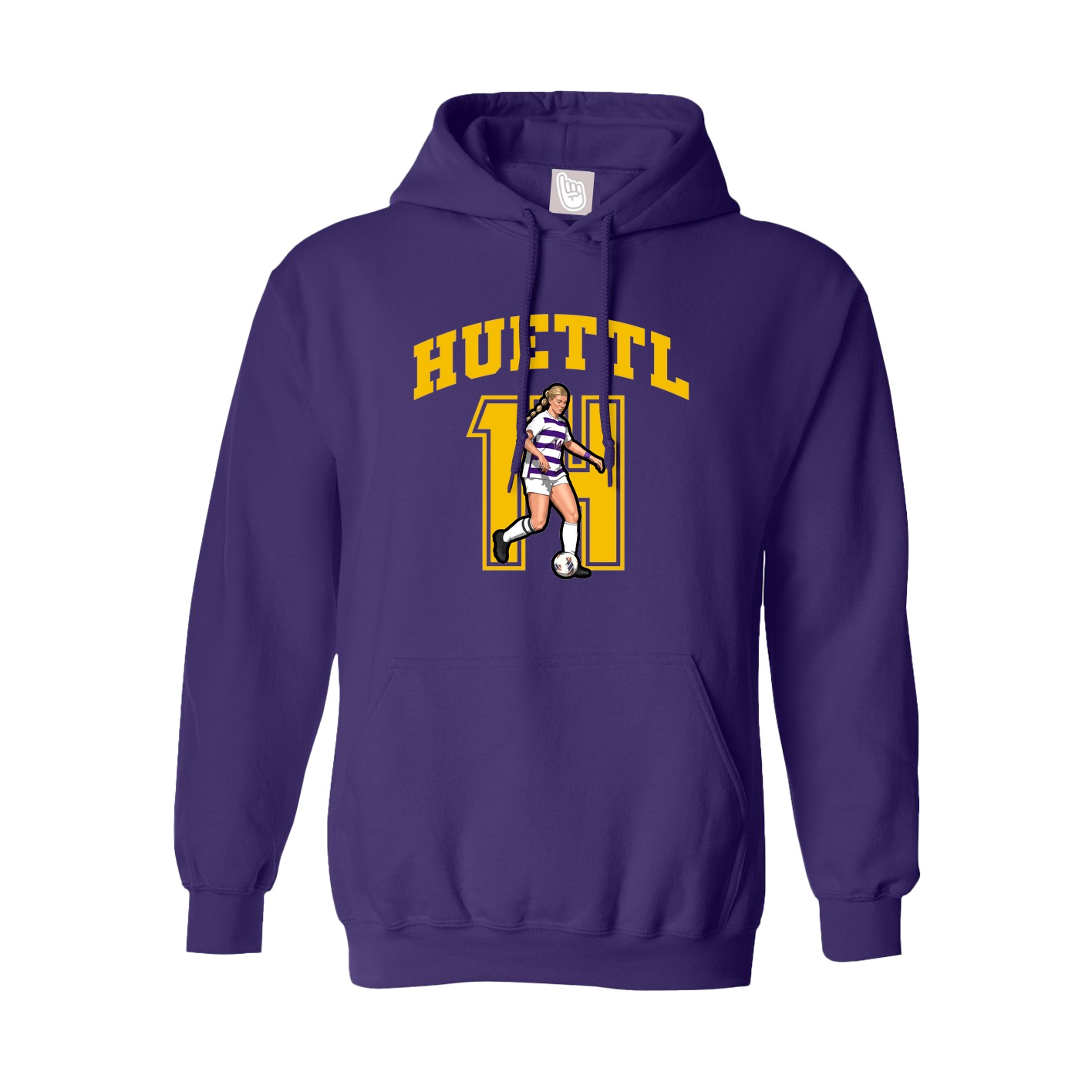 Youth Hoodie — Number in Purple