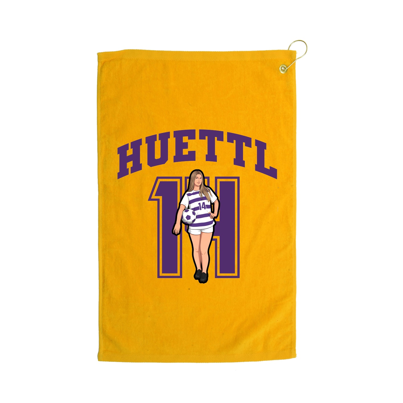 Golf Towel — Number in Gold