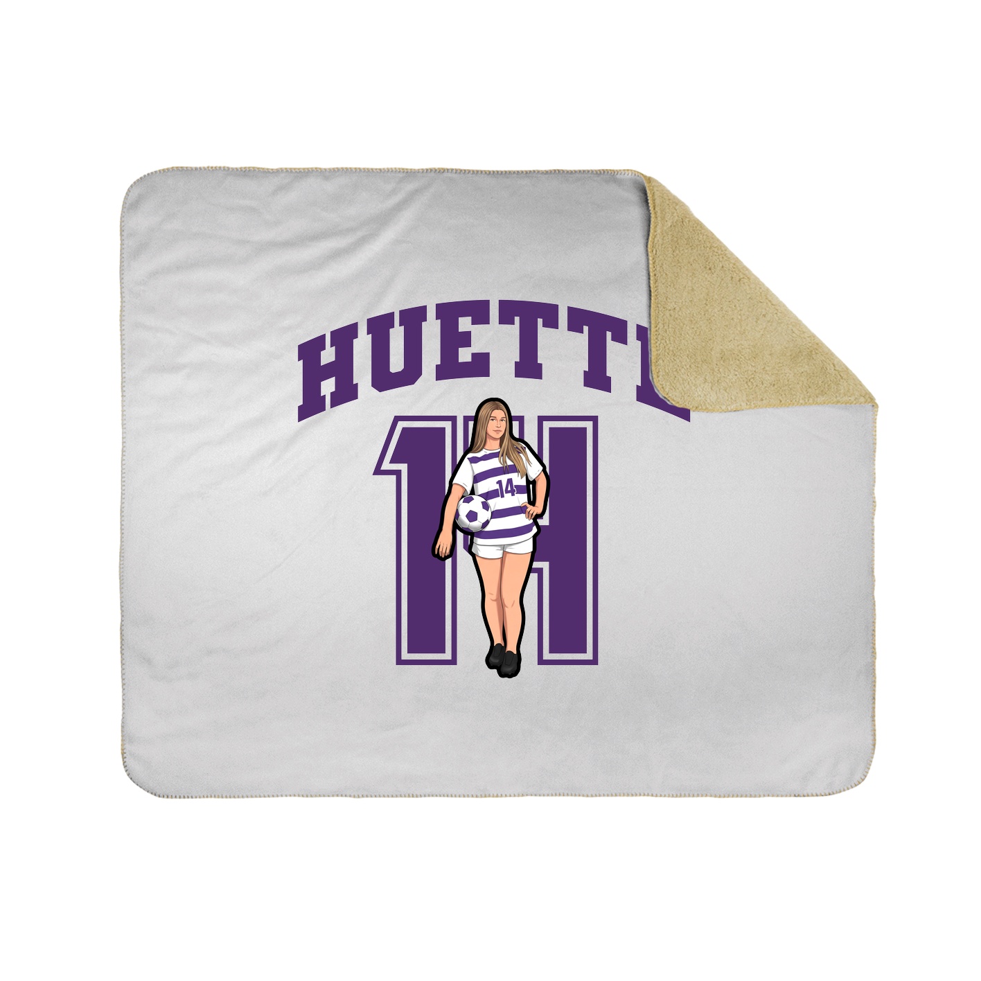 Throw Blanket — Number in White