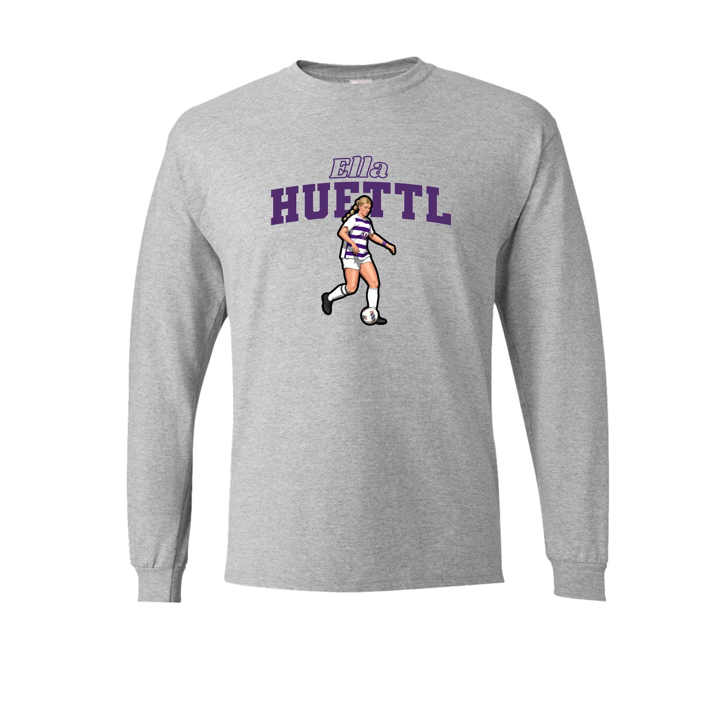 Long Sleeve Tee — Name Arch in Grey