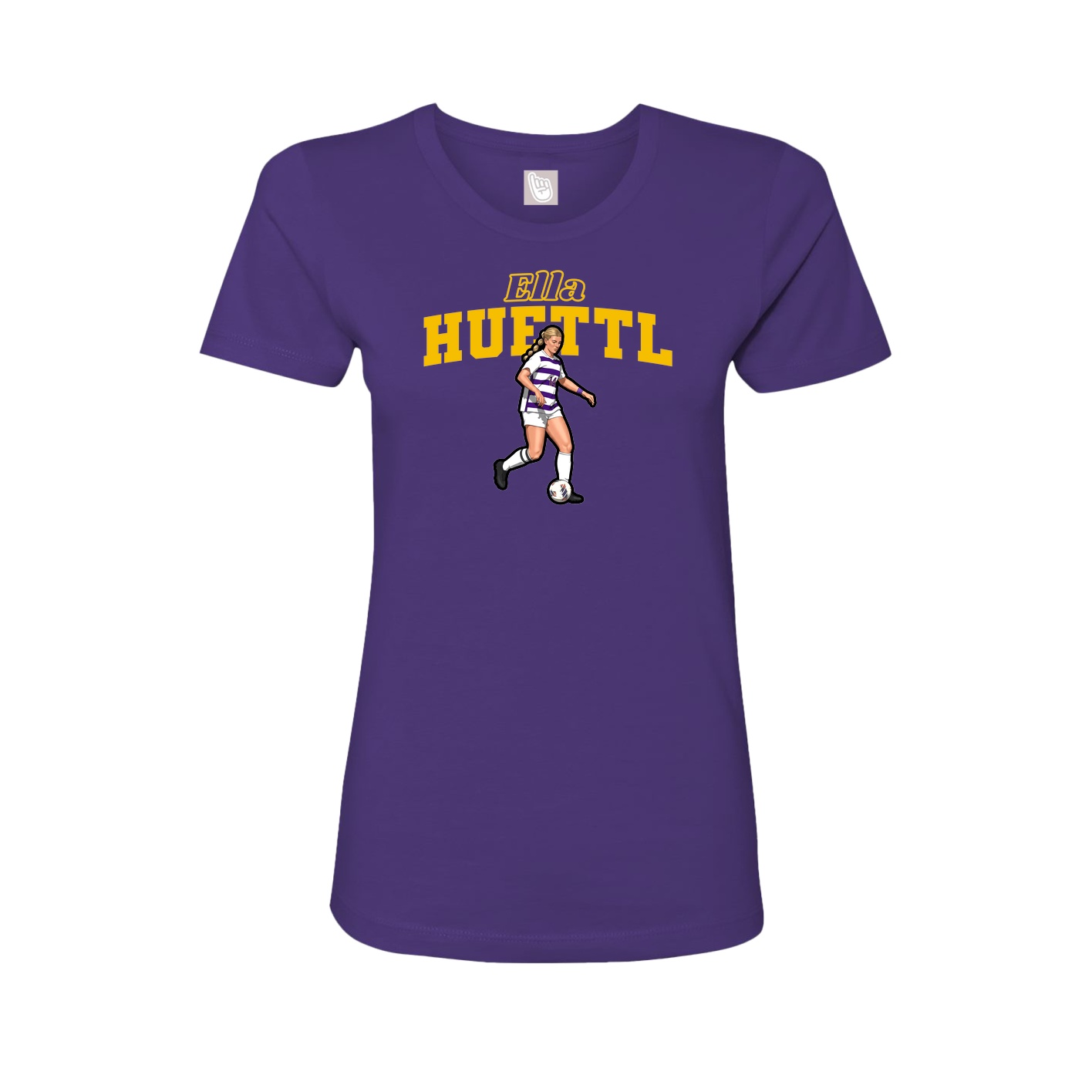 Fitted Women's Tee — Name Arch in Purple