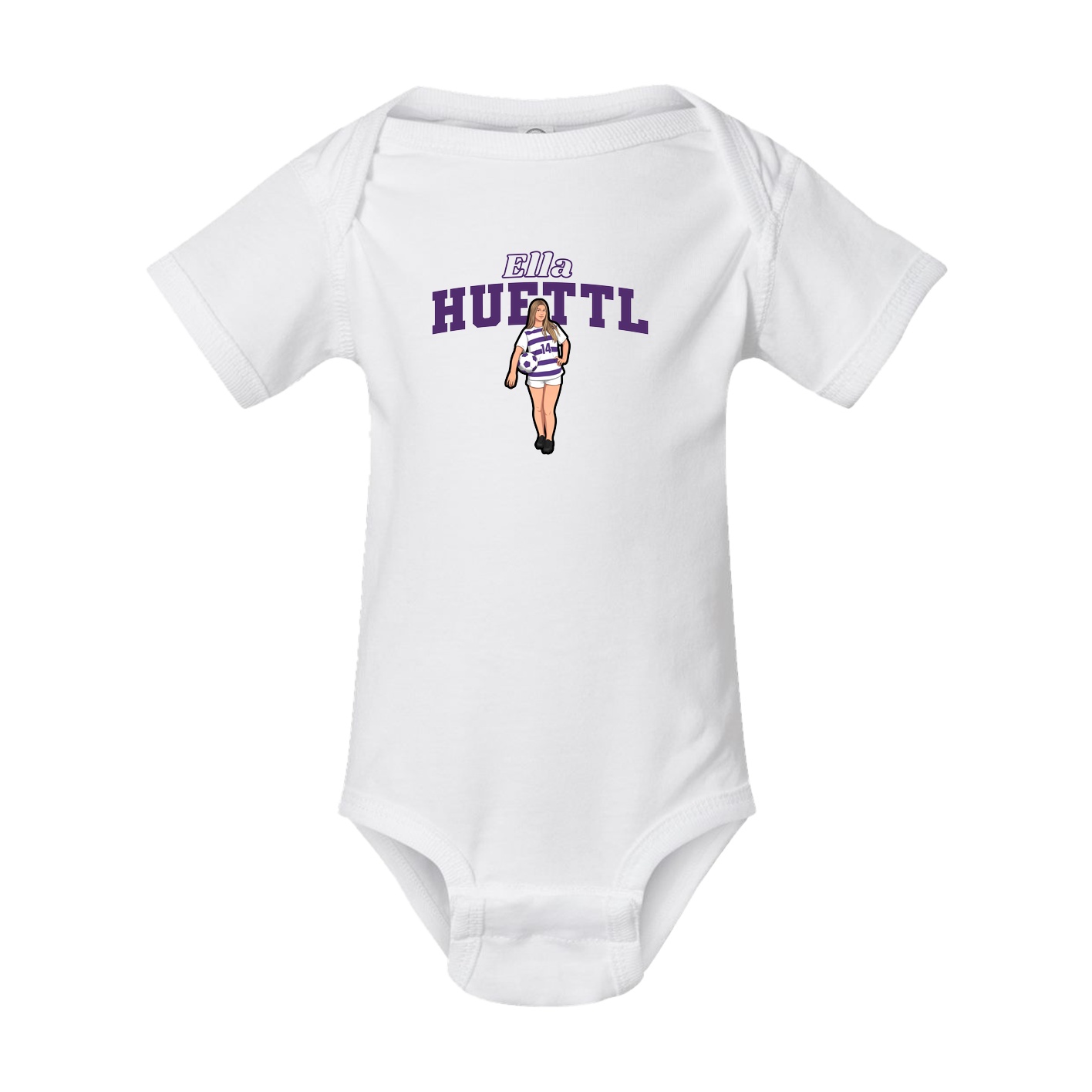 Baby Onesie — Name Arch in White