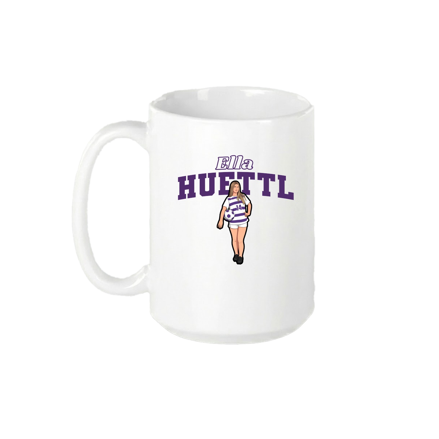 15oz Coffee Mug — Name Arch in White