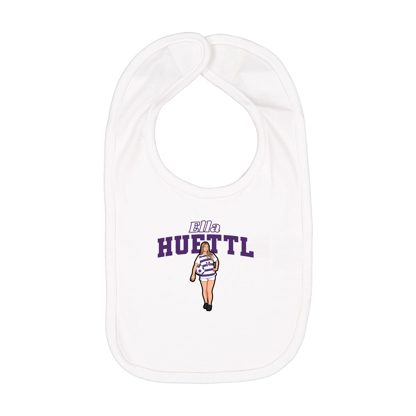 Infant Bib — Name Arch in White