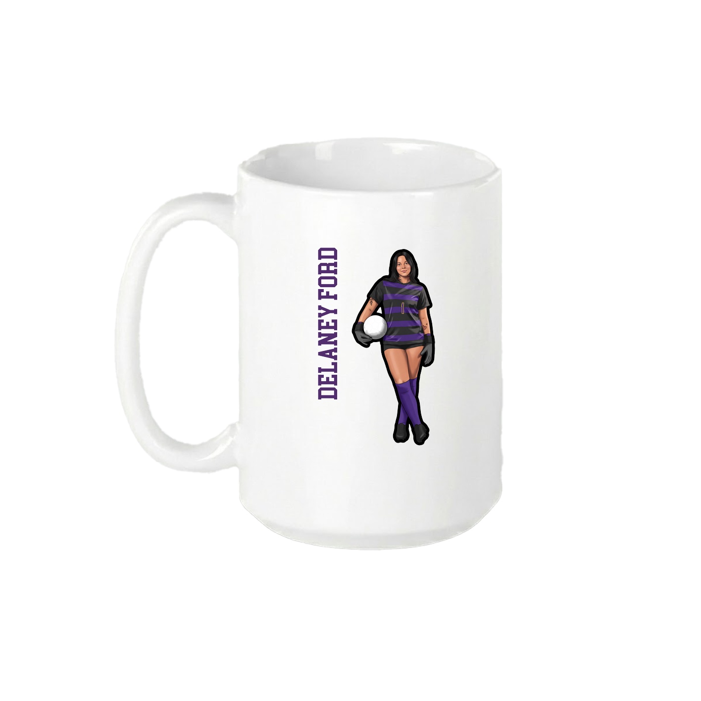 15oz Coffee Mug — Name Vertical in White