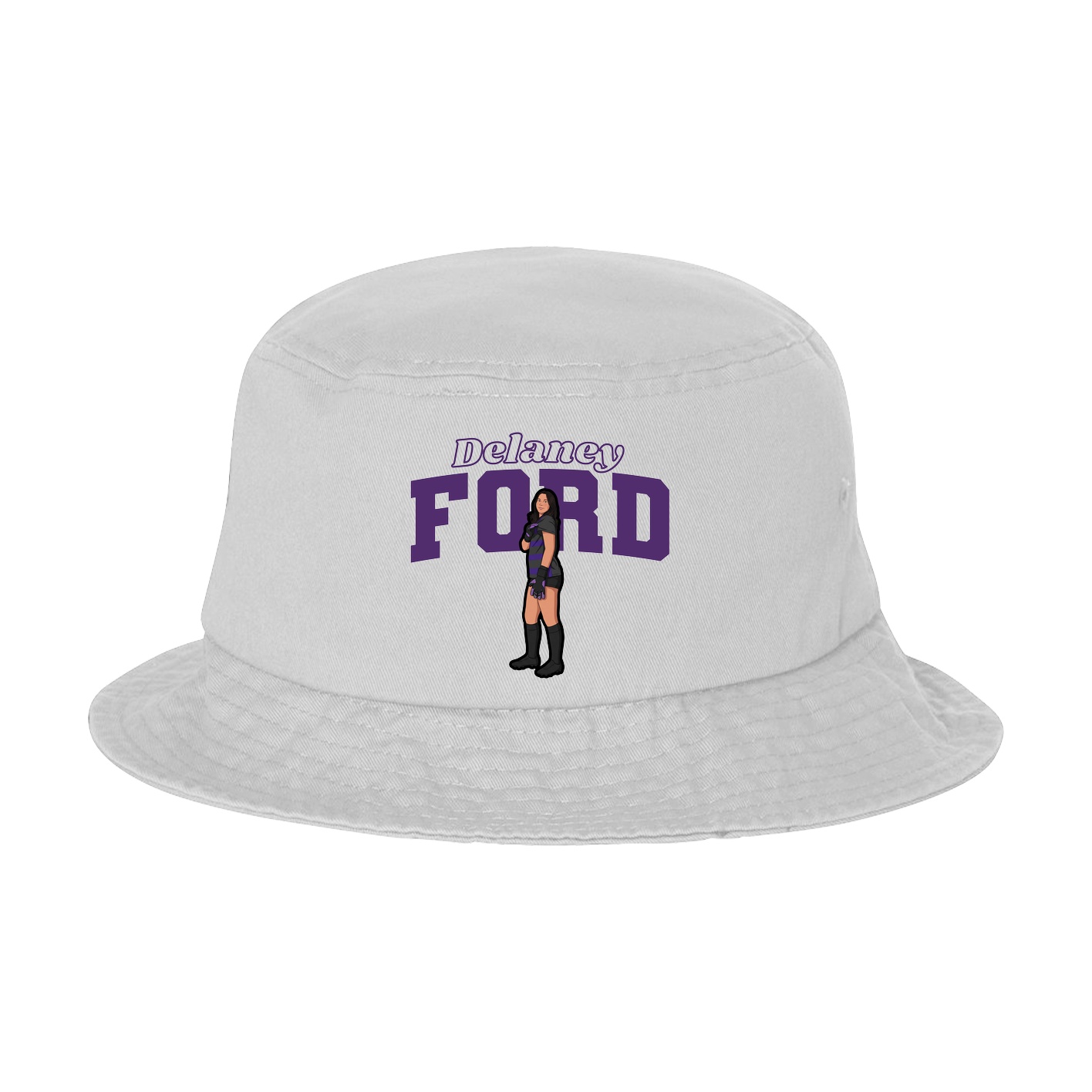 Bucket Cap — Name Arch in White
