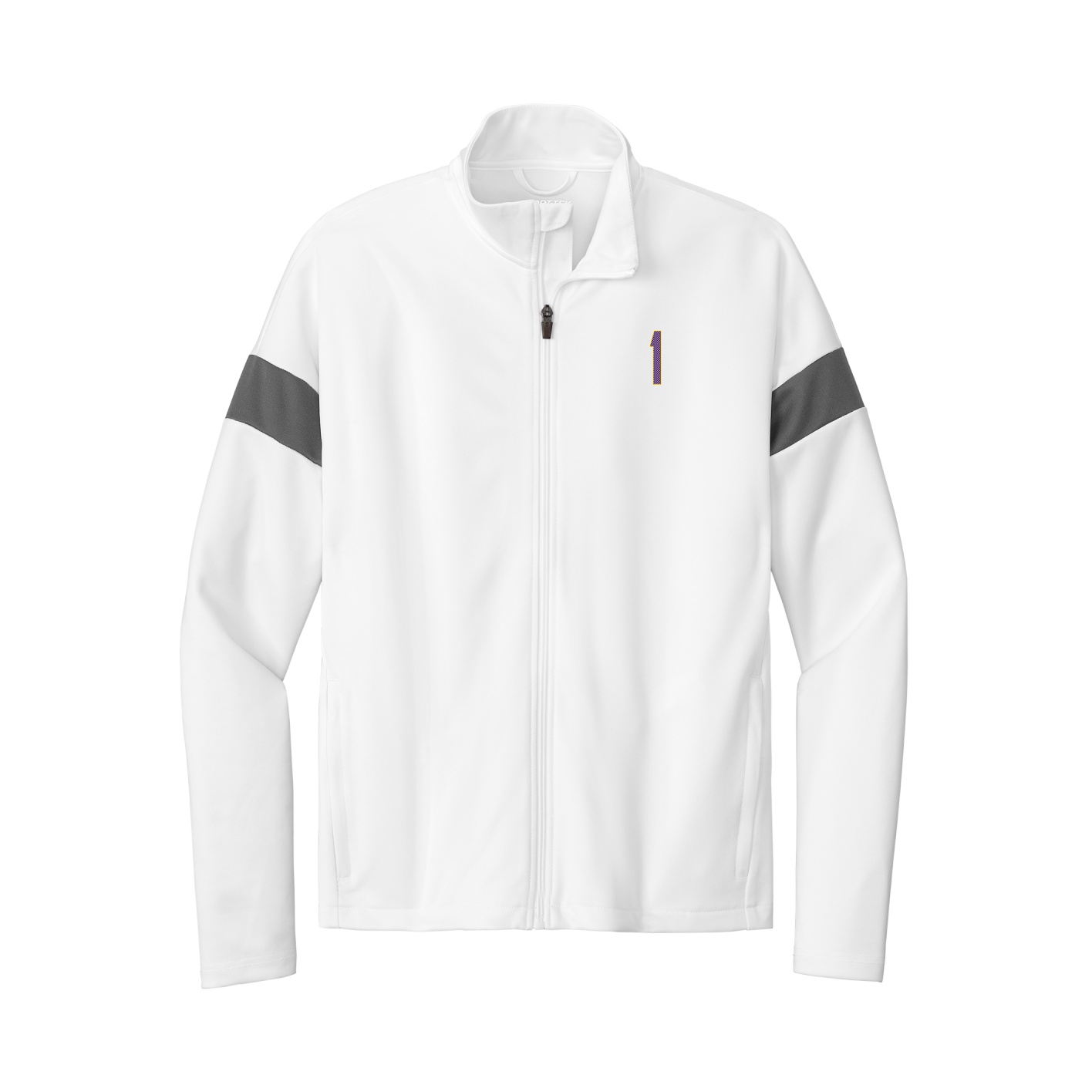 Team Travel Full-Zip Jacket — Front Shirsy in White/Grey