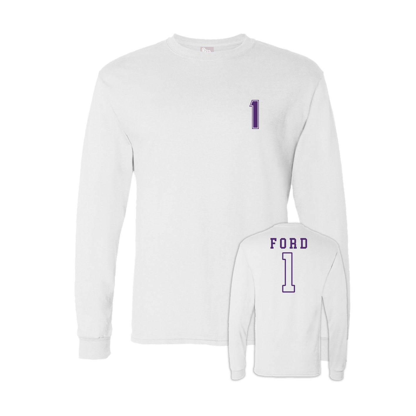 Long Sleeve Tee — Chest Back in White