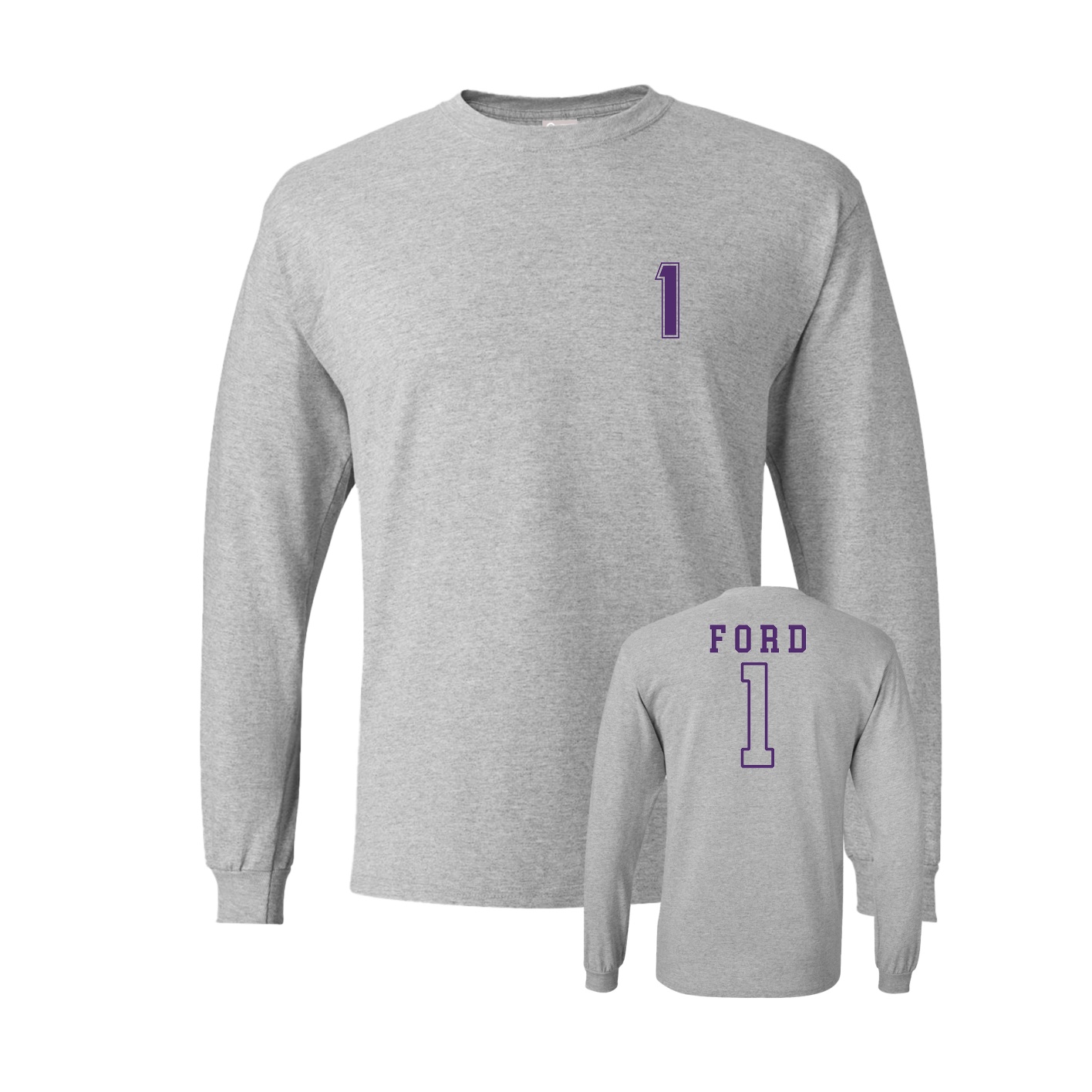 Long Sleeve Tee — Chest Back in Grey