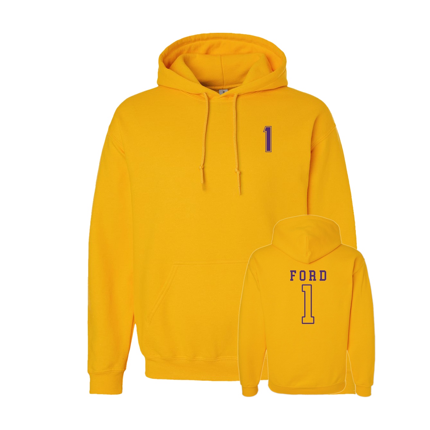 Hoodie — Chest Back in Gold