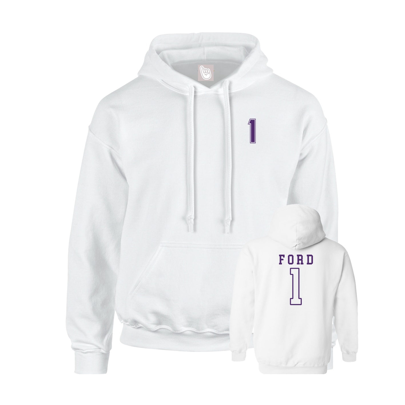 Hoodie — Chest Back in White