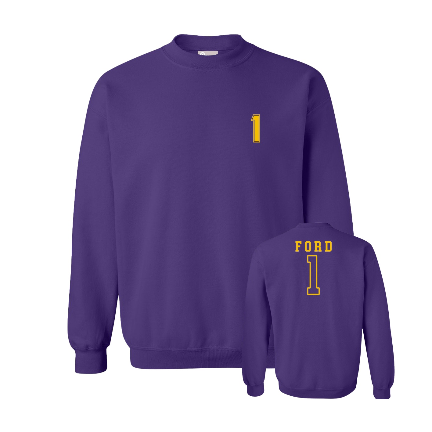 Fleece Crew — Chest Back in Purple
