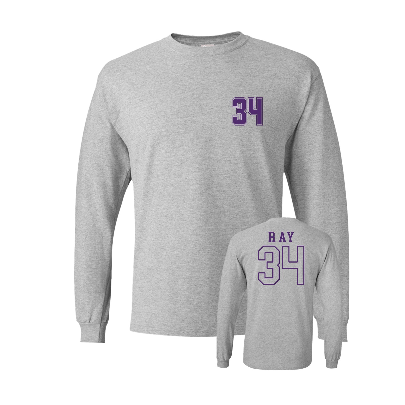 Long Sleeve Tee — Chest Back in Grey