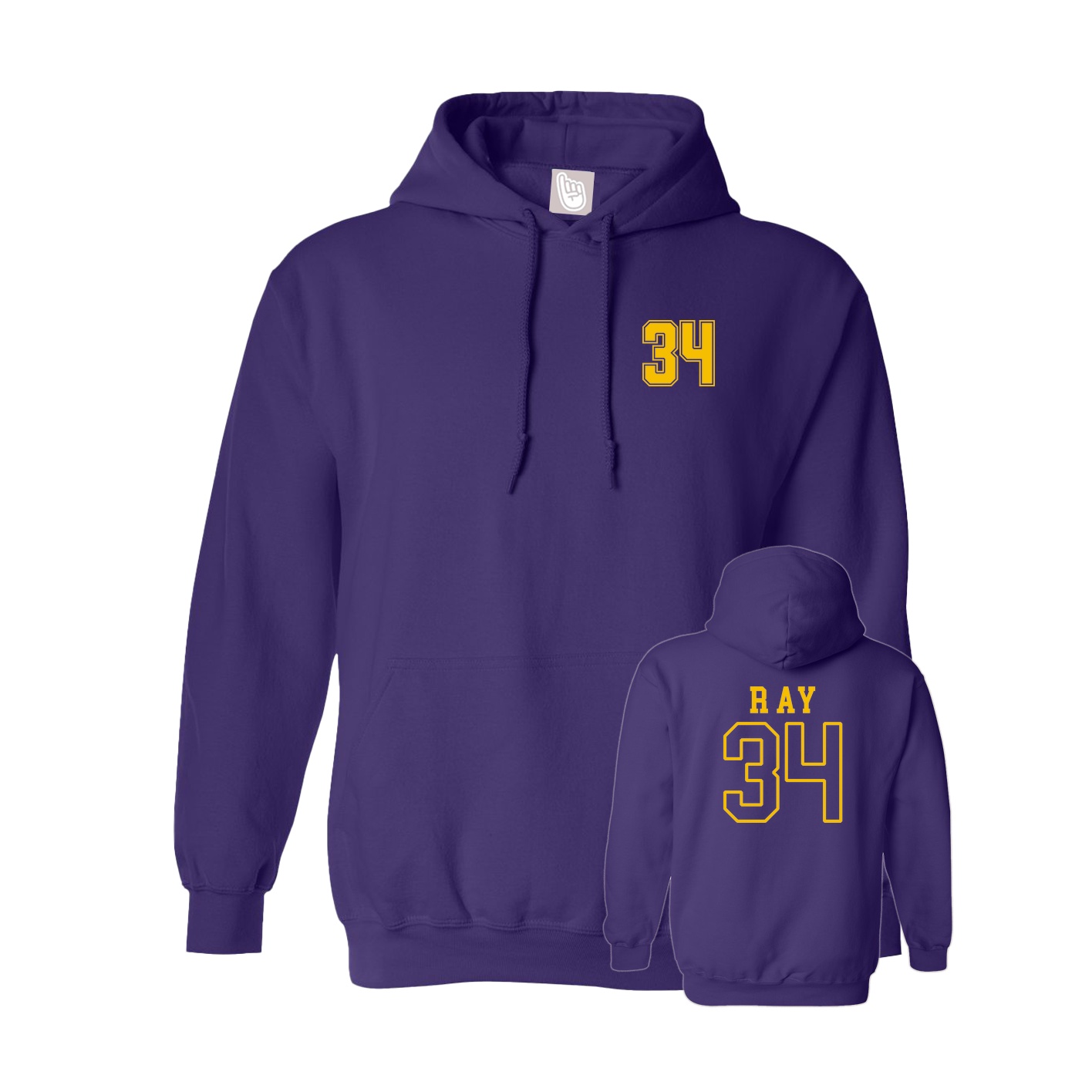 Hoodie — Chest Back in Purple