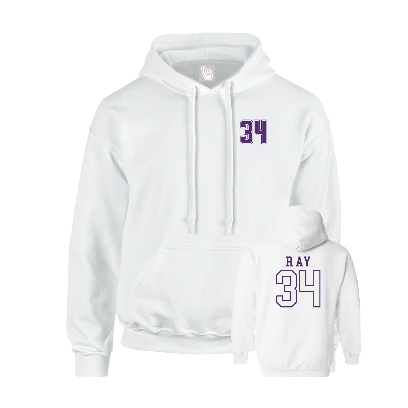 Hoodie — Chest Back in White