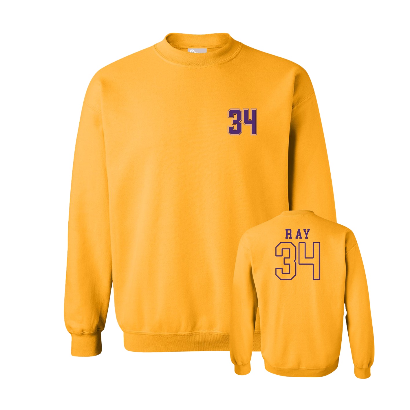 Fleece Crew — Chest Back in Gold