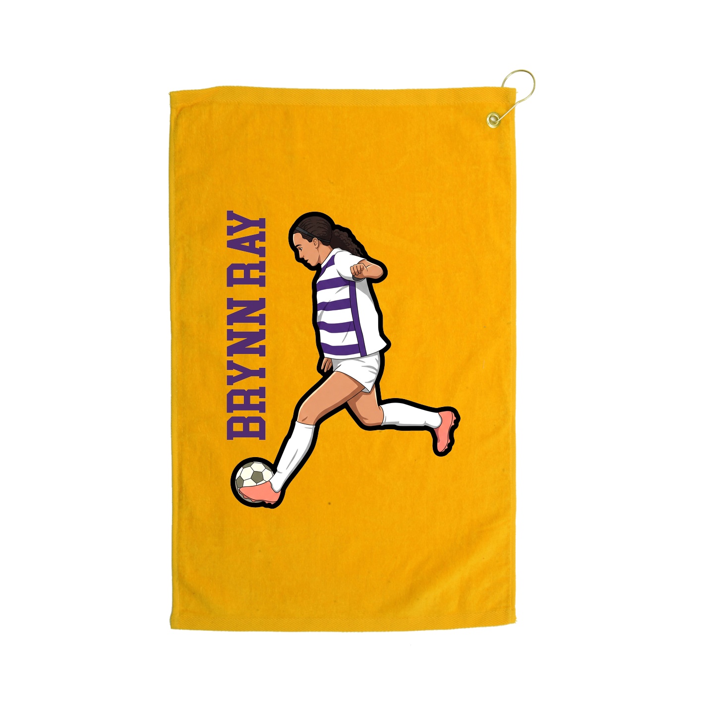 Golf Towel — Name Vertical in Gold
