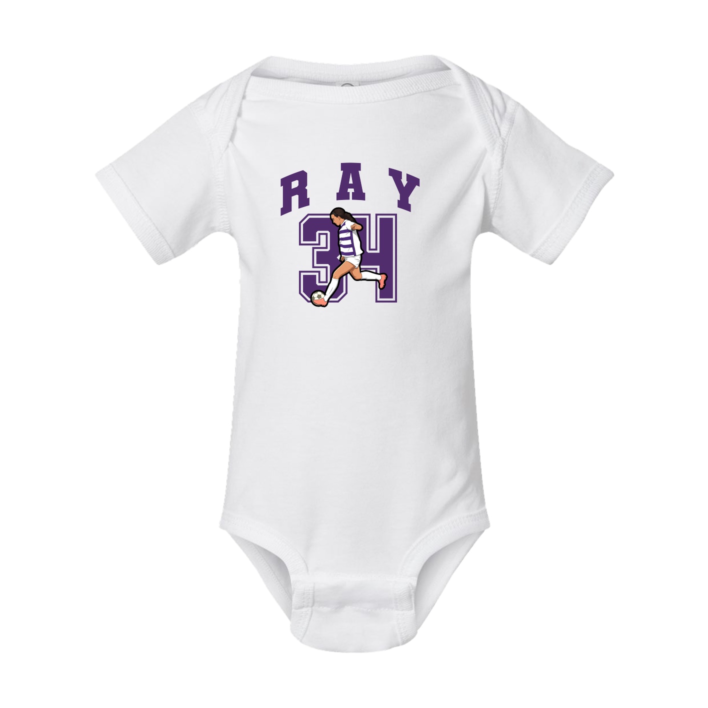 Baby Onesie — Number in White