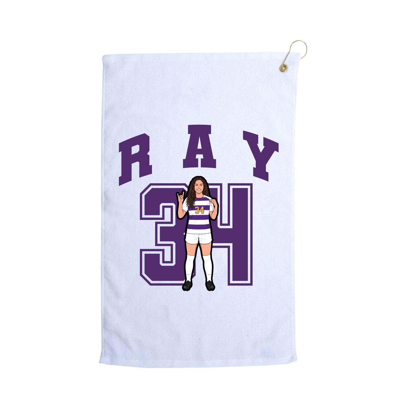 Golf Towel — Number in White