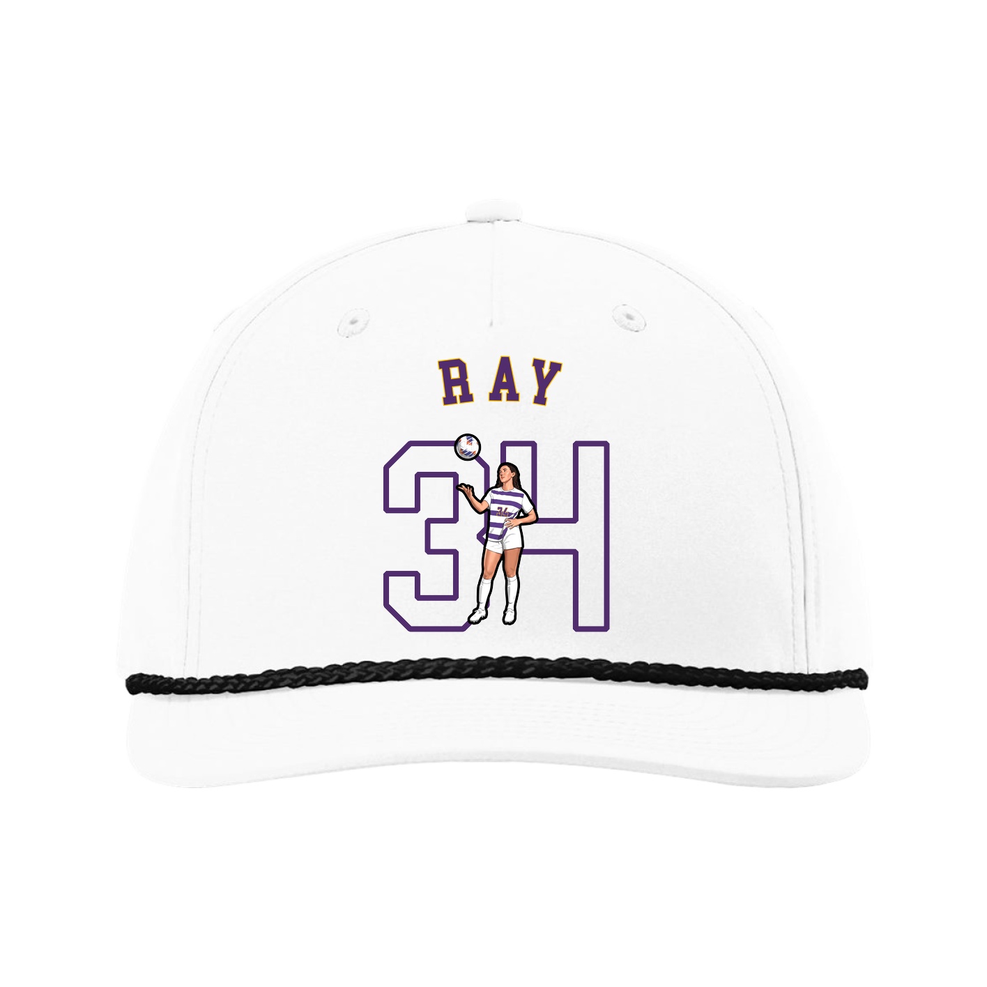 Five-Panel Classic Rope Cap — Shirsey Arch in White