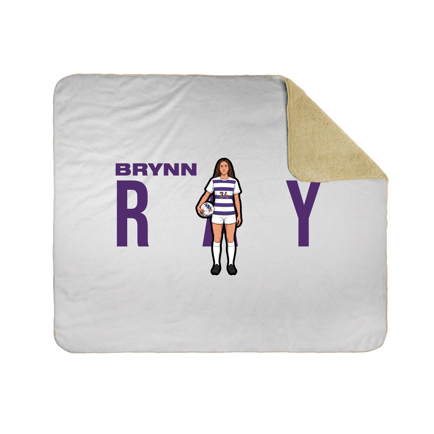 Throw Blanket — Player Name in White