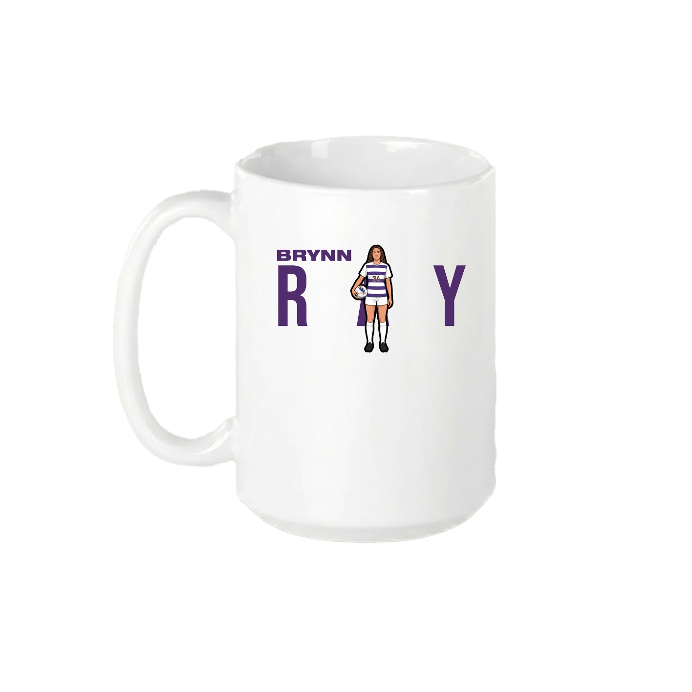 15oz Coffee Mug — Player Name in White
