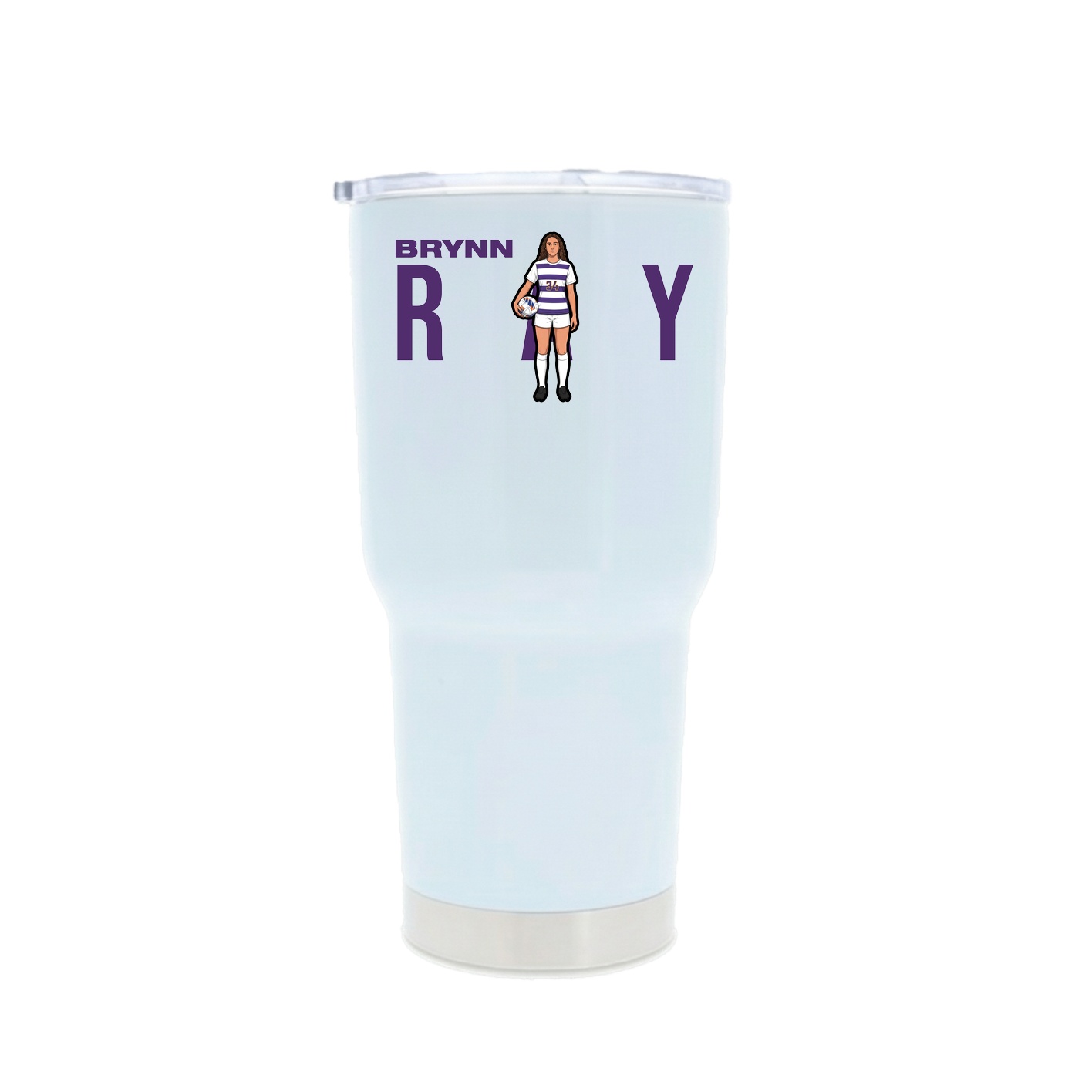 30oz Stainless Steel Tumbler — Player Name in White