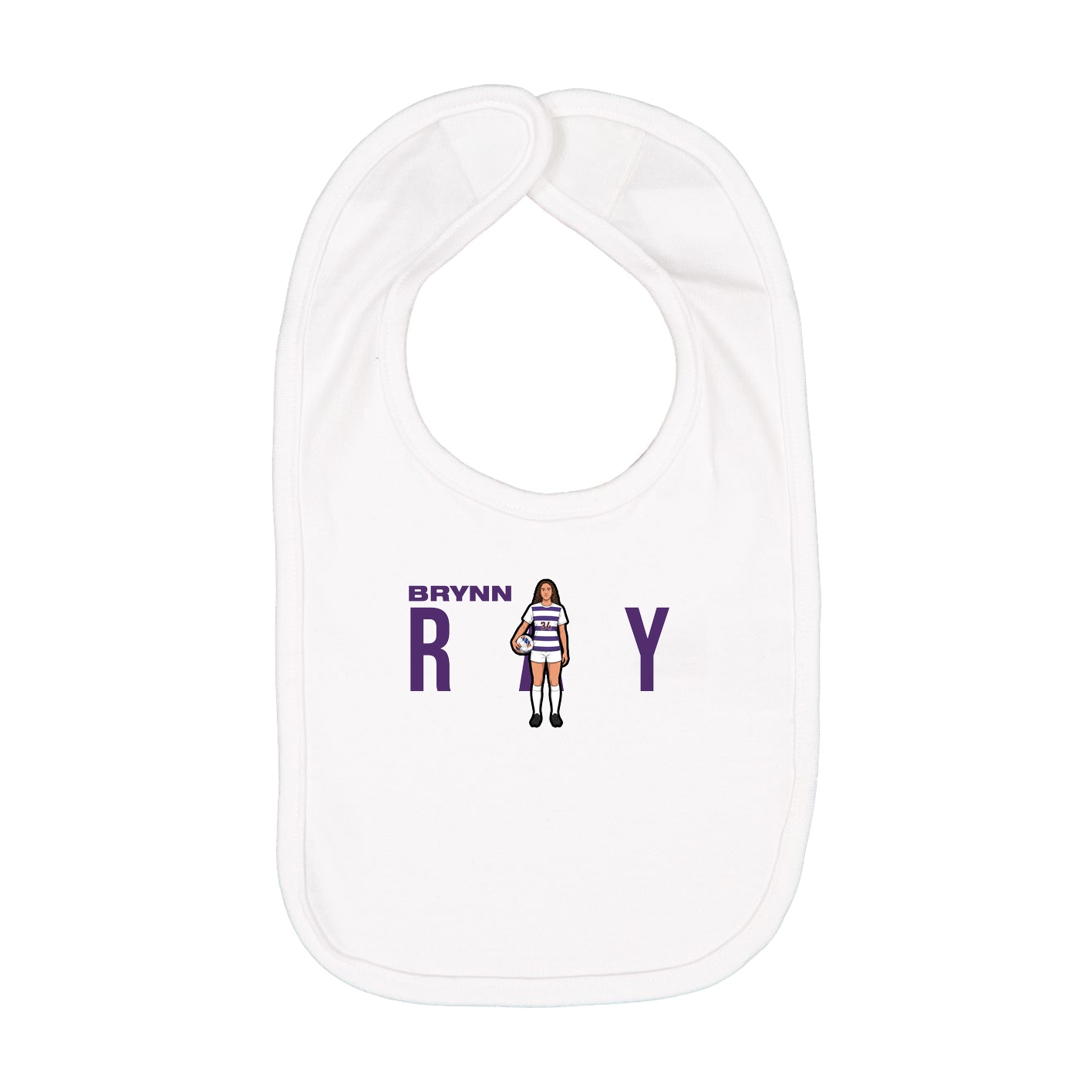 Infant Bib — Player Name in White