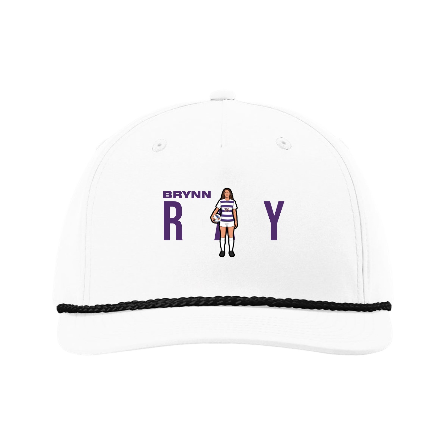 Five-Panel Classic Rope Cap — Player Name in White