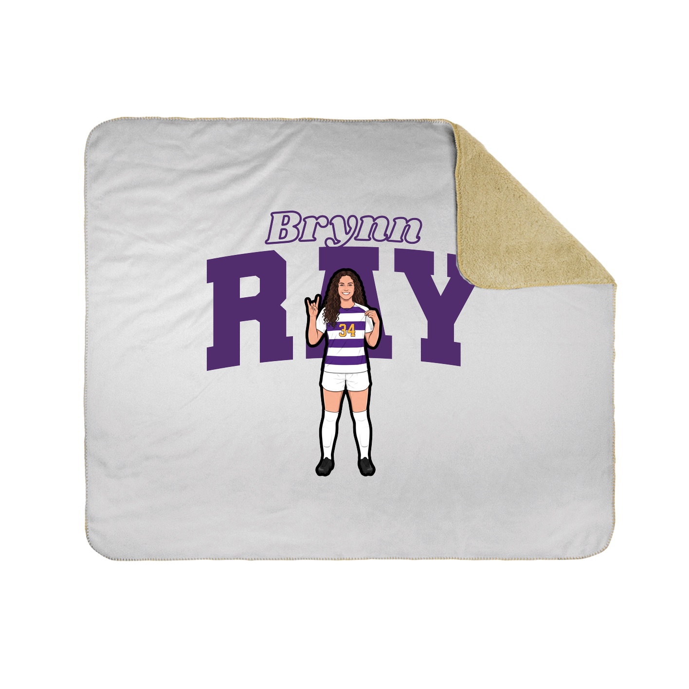 Throw Blanket — Name Arch in White