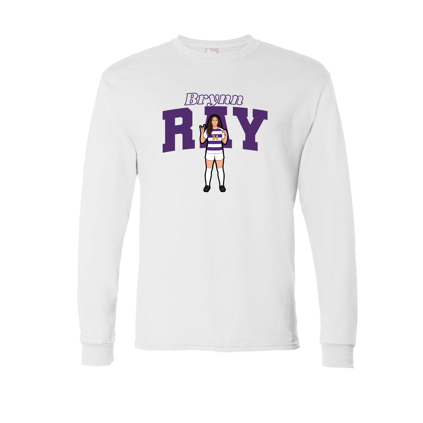 Long Sleeve Tee — Name Arch in White